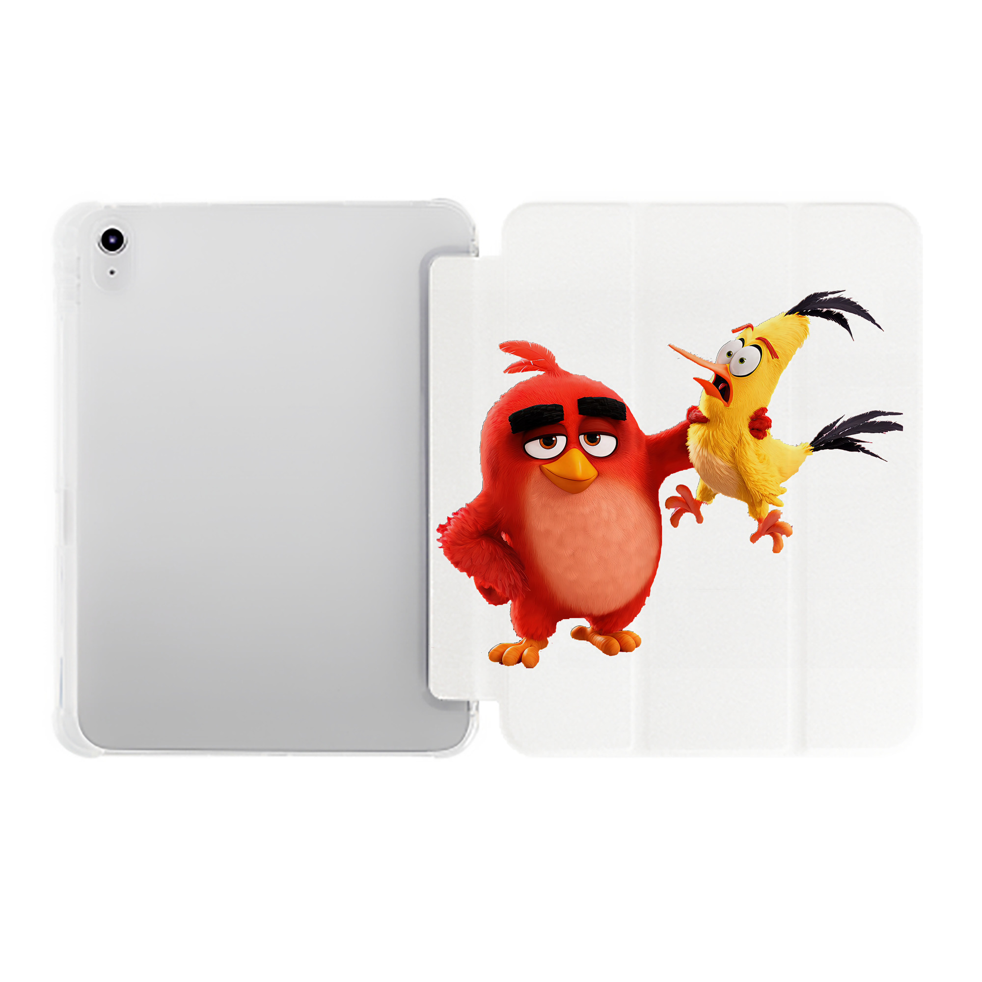 （画像用） Angry Birds アングリーバード IPad ケース ペン収納付き 三つ折りスタンド PUレザー×シリコン 対応機種9.5/10.5/10.9インチ
